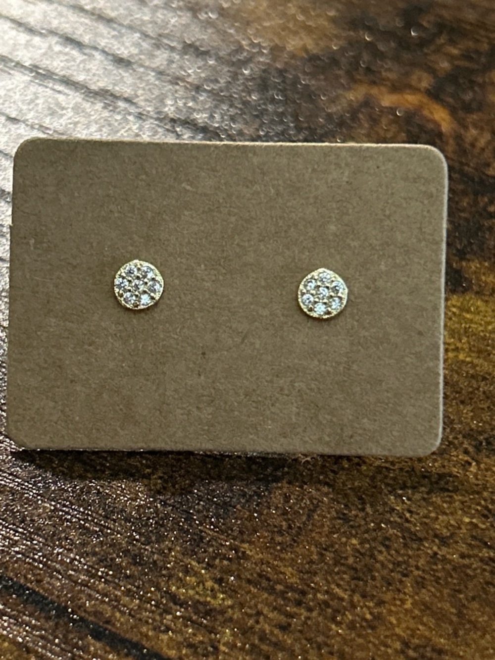 Gold-Tone Pavé Crystal Round Stud Earrings - Women's Jewelry